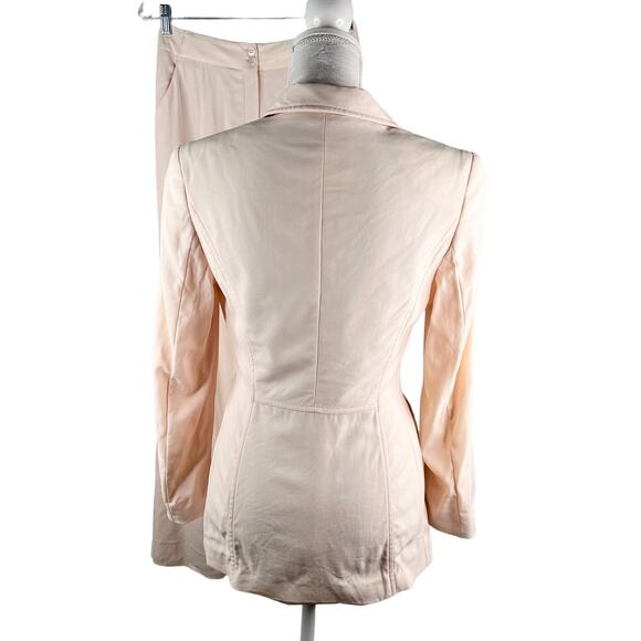 Vintage Louis Feraud Womens 2 Piece Suit Pantsuit Peach Pockets F36 XS US4 - Picture 2 of 15
